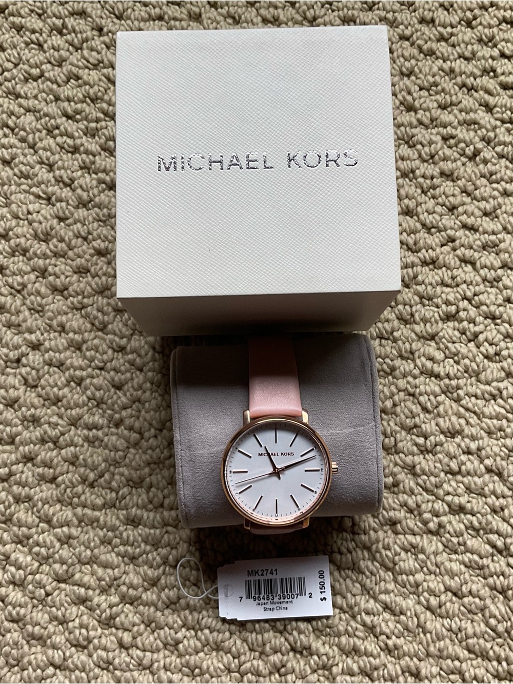NIB Michael Kors Pink Leather Strap Women's Watch